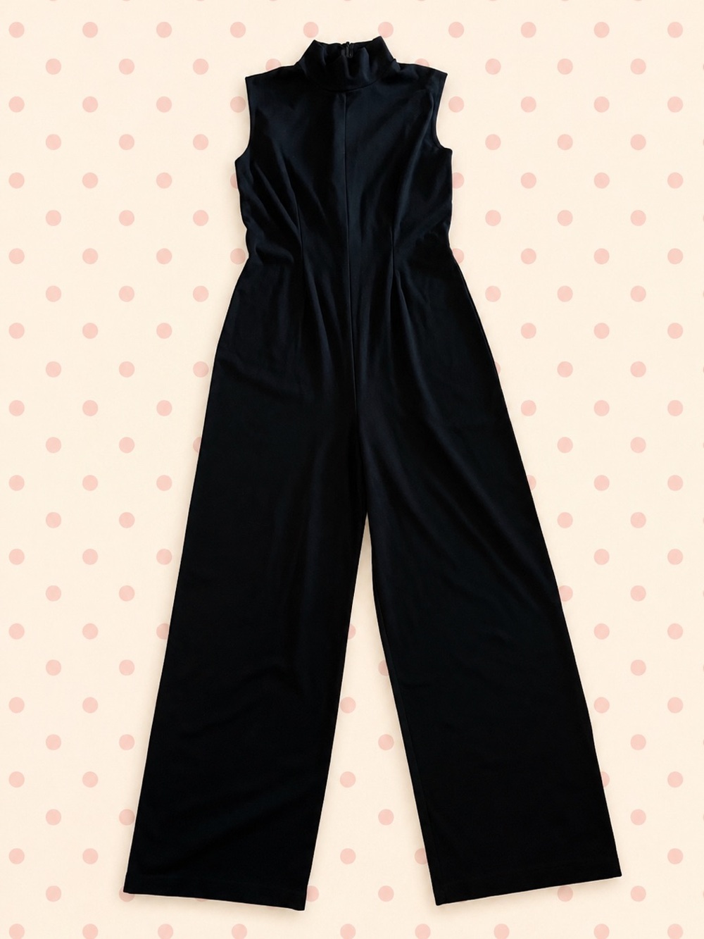Chic Sleeveless High-Neck Black Wide-Leg Jumpsuit